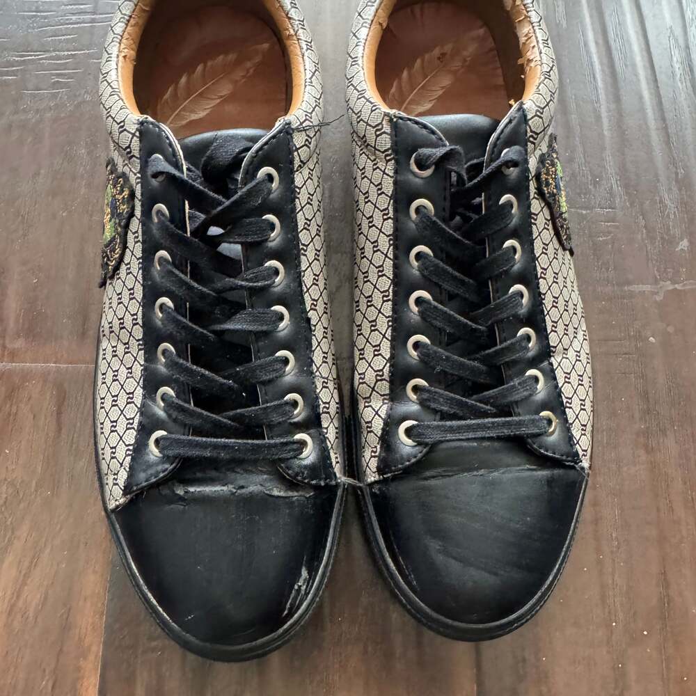 River Island Monogram Men's Low Top Lace Up Smart Trainers